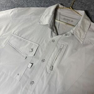 Reel Legends Performance Fishing Shirt Gray Short Sleeve‎ Mens M